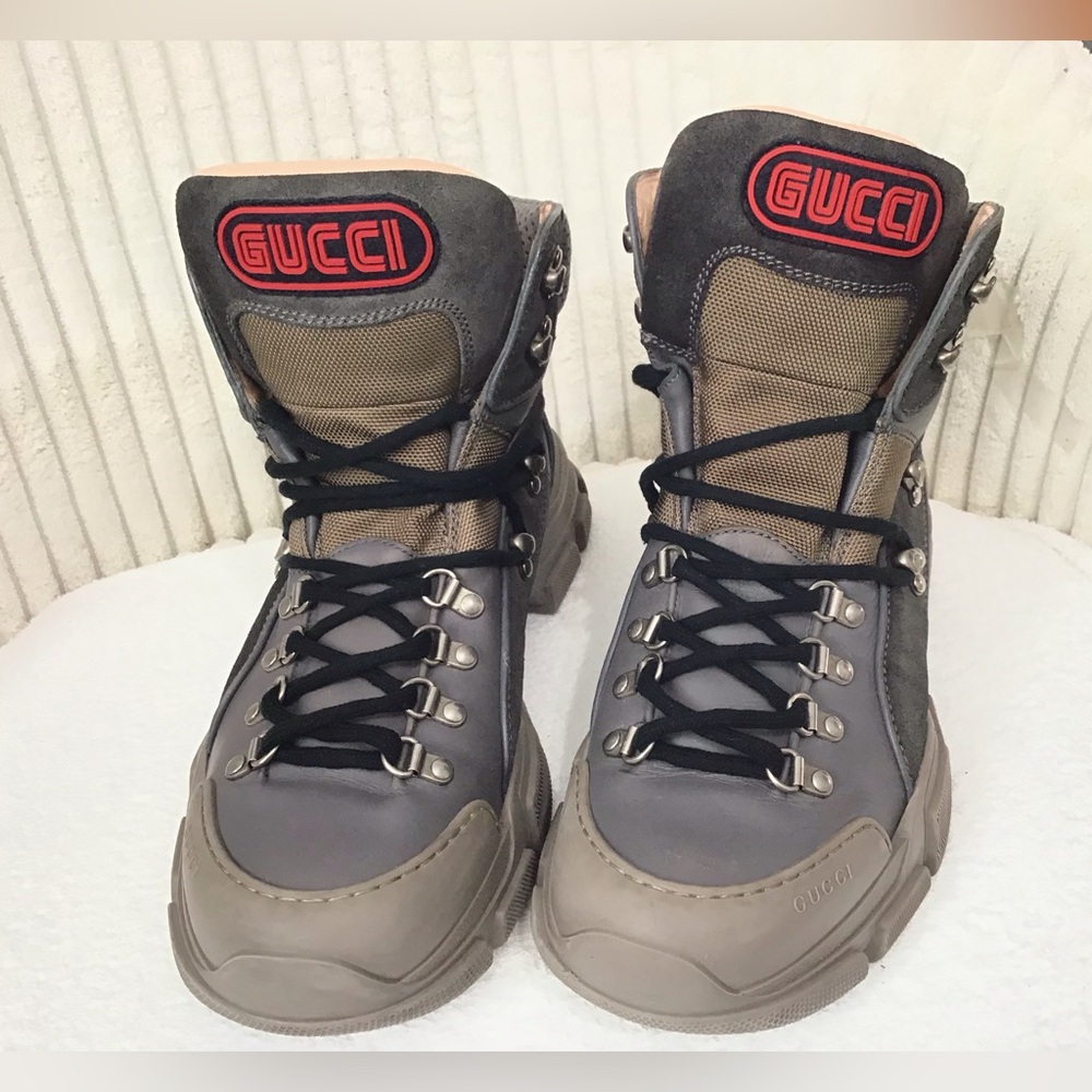 Gucci Men's Boots in Gray and Tan - Picture 3 of 13